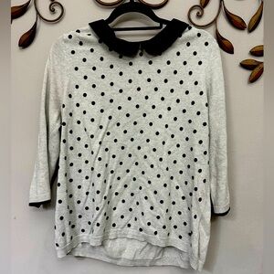 3/4 Elle sweater top with removable collar